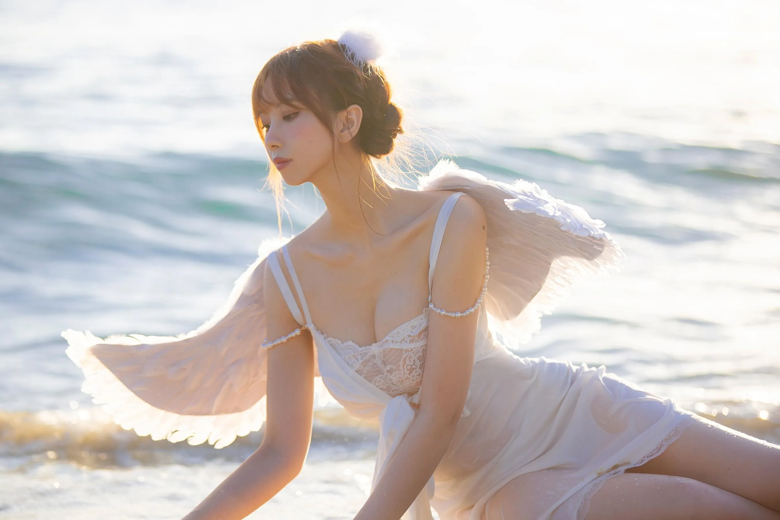 念雪ww – NO.35 海边神明少女 [50P]插图2